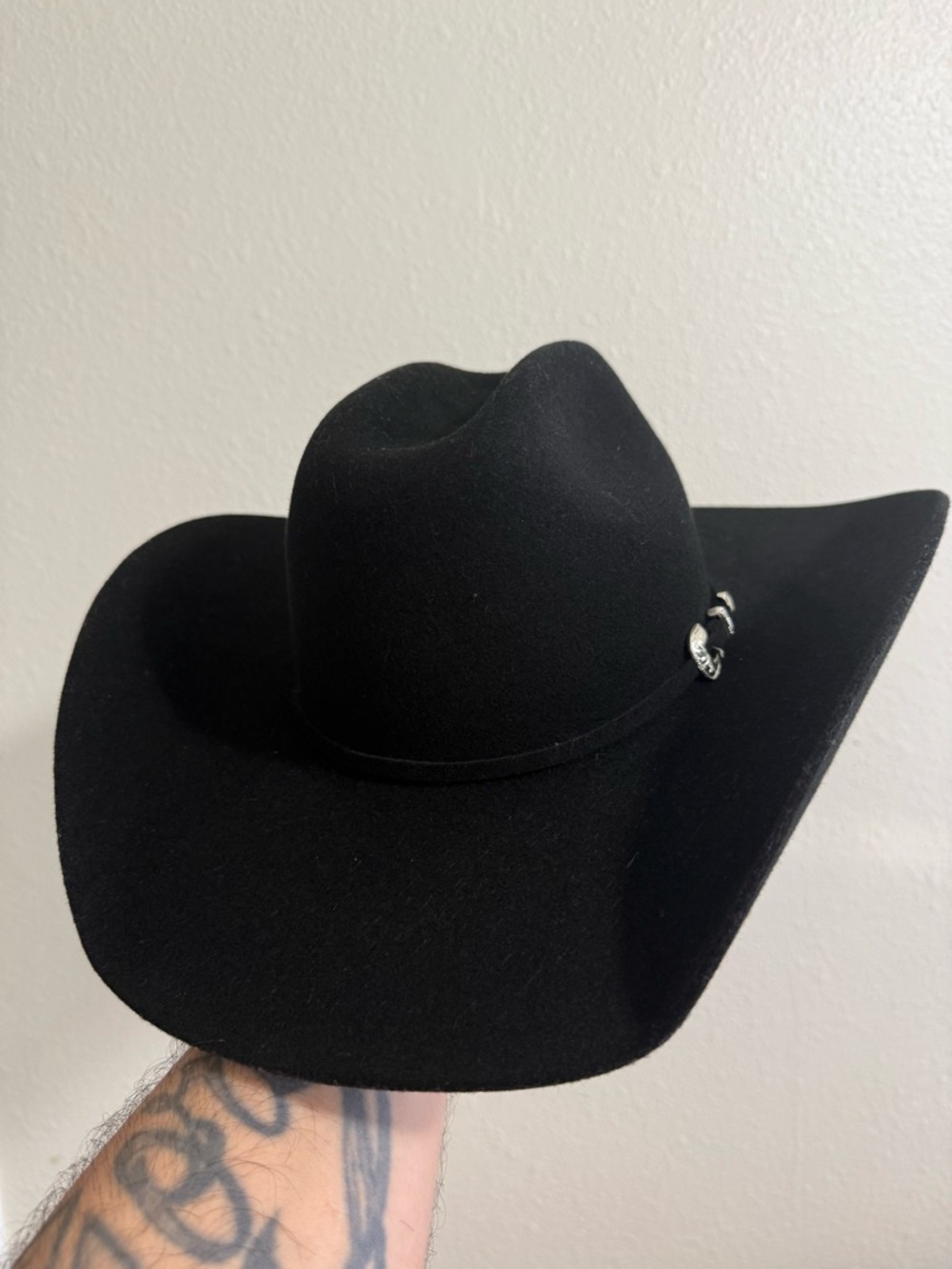 Twister Black Felt Western Cowboy Hat with Silver Conchos